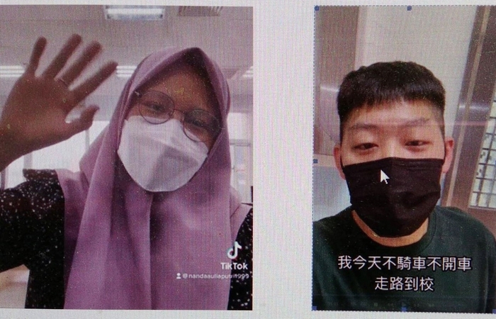 龍華師生以無車行動宣示節能減碳。