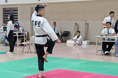 龍華科大車政昊臨場表現沉穩,鬥志高昂,拚勁十足,一路過關斬將,力克勁敵。
