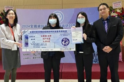 技優領航專班陳佳莉與林為中師生團隊的「碳水化合物監測餐盤」作品獲冠軍。
