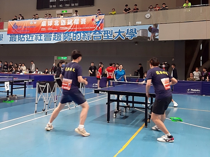 全大運桌球北區錦標賽，龍華科大男女混雙「銀」得勝利。