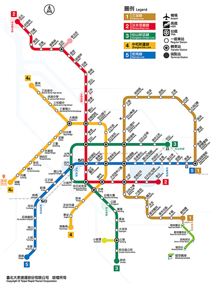 龍華捷運圖參考 MRT Rout Map